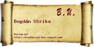 Bogdán Ulrika névjegykártya